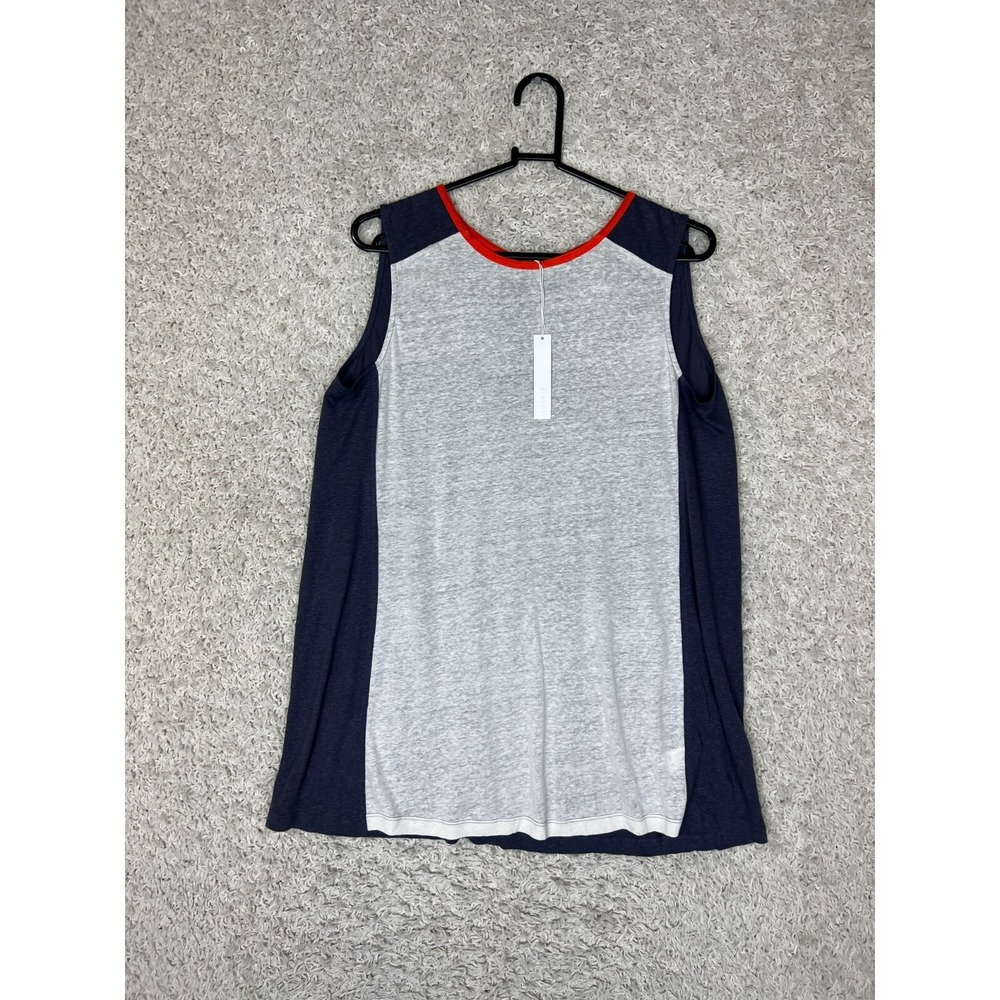 Lilla P Linen Blend Top Womens Small Colorful Sleeveless Blouse Lightweight